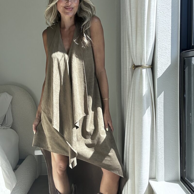 Whiskey Whirl Faux Suede Dress