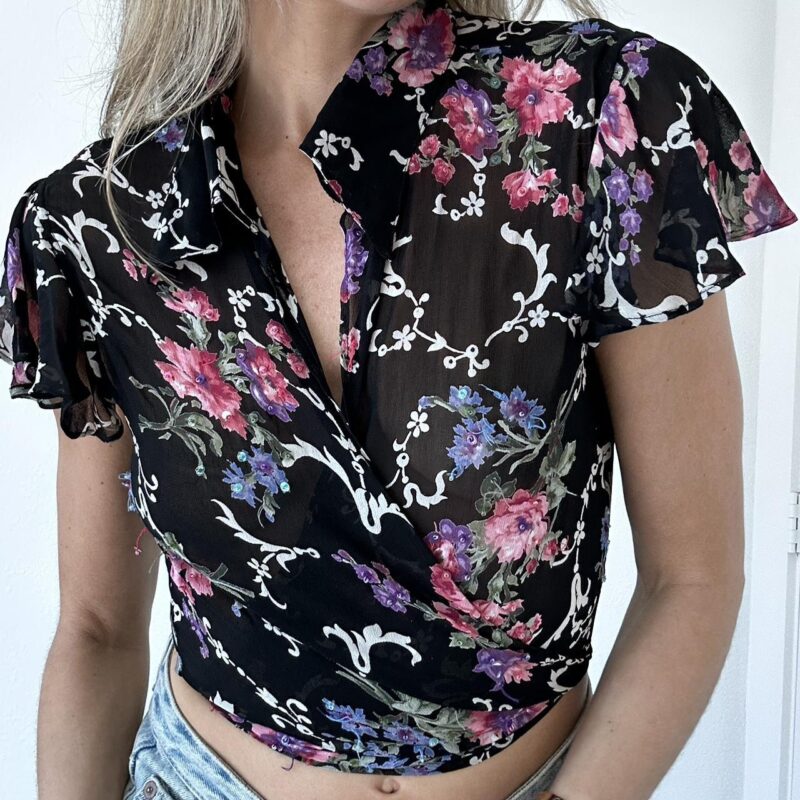I Can Buy Myself Flowers Wrap Blouse