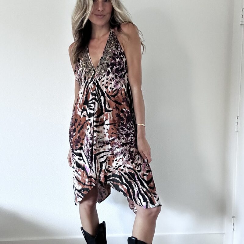 Spotted in Santorini Halter Dress