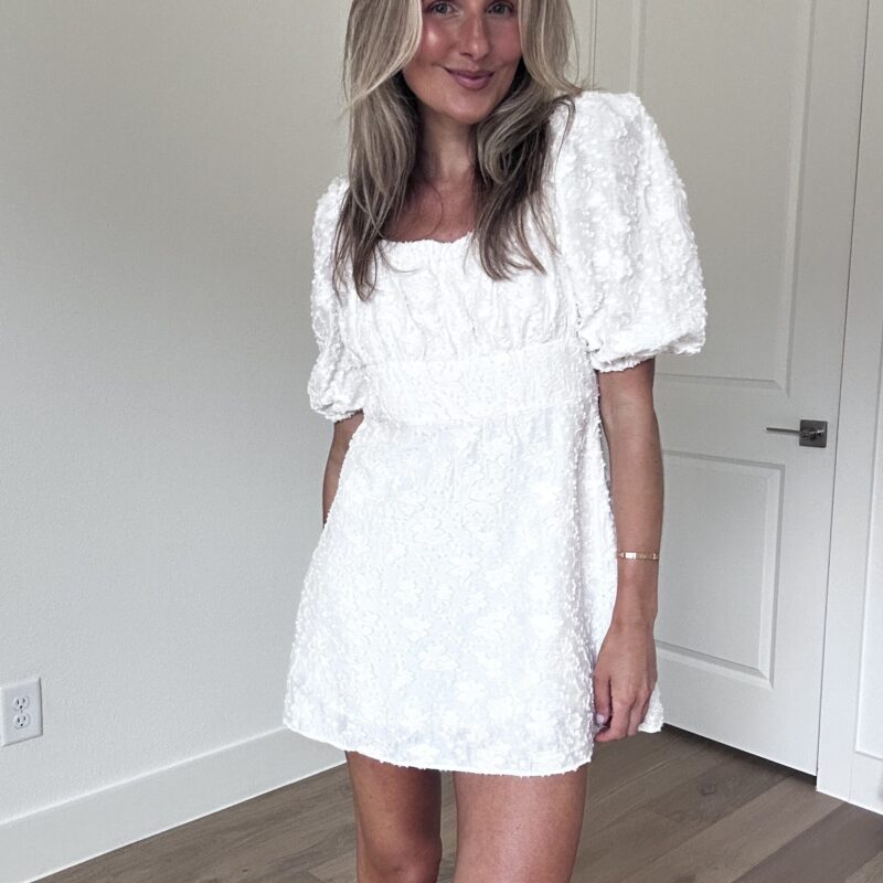 Ivory Petals Mini Dress