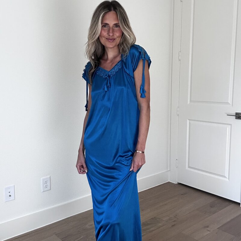 Teal Temptation Satin Slip Dress