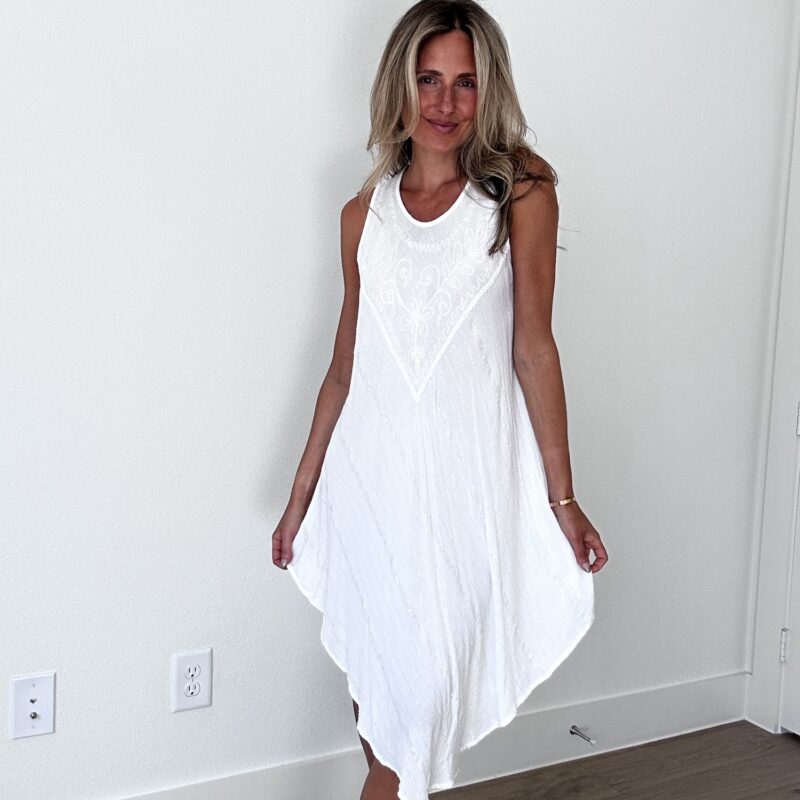 Silver Shore Embroidered Dress