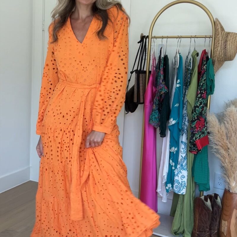 Orange You Lovely Eyelet Maxi