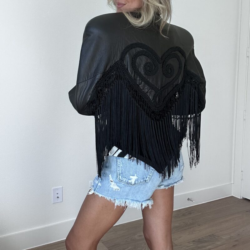 Queen of Hearts Fringe Leather + Suede Jacket