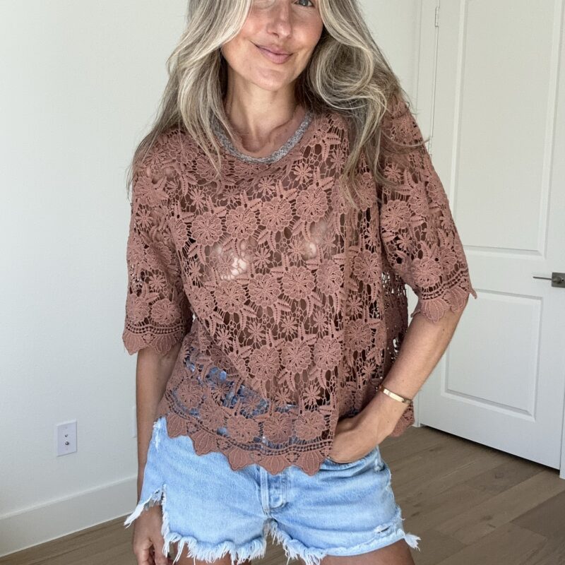 Rosé Reflections Crochet Top