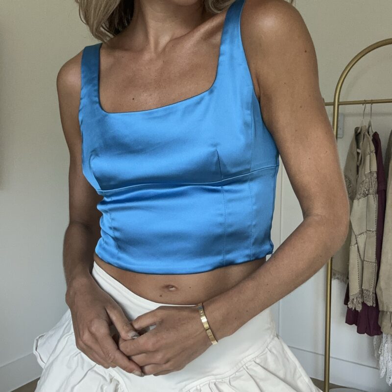 Western Splash Satin Top