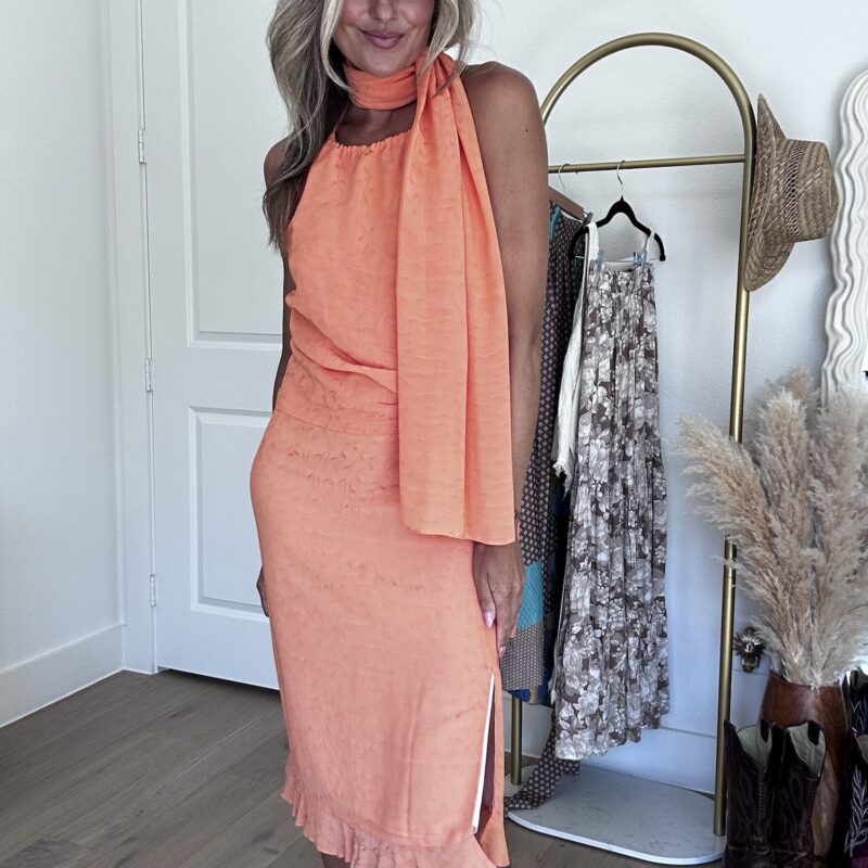 Summer Sorbet Halter Dress & Scarf Set