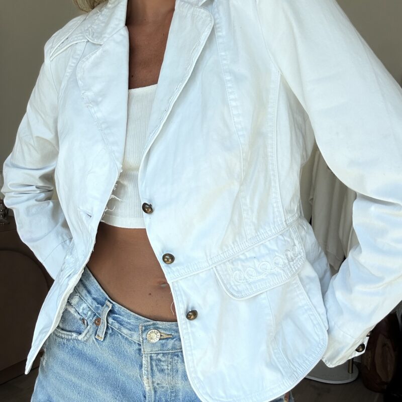 White Lightning Cotton Blazer