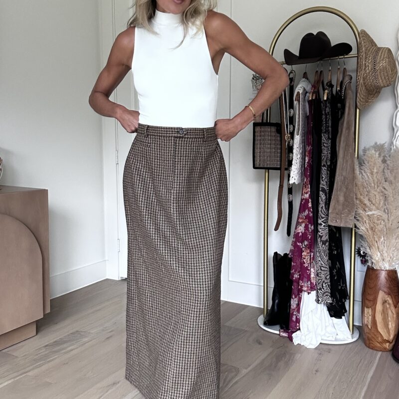 Ralph Lauren Checkmate Wool-Silk Maxi Skirt