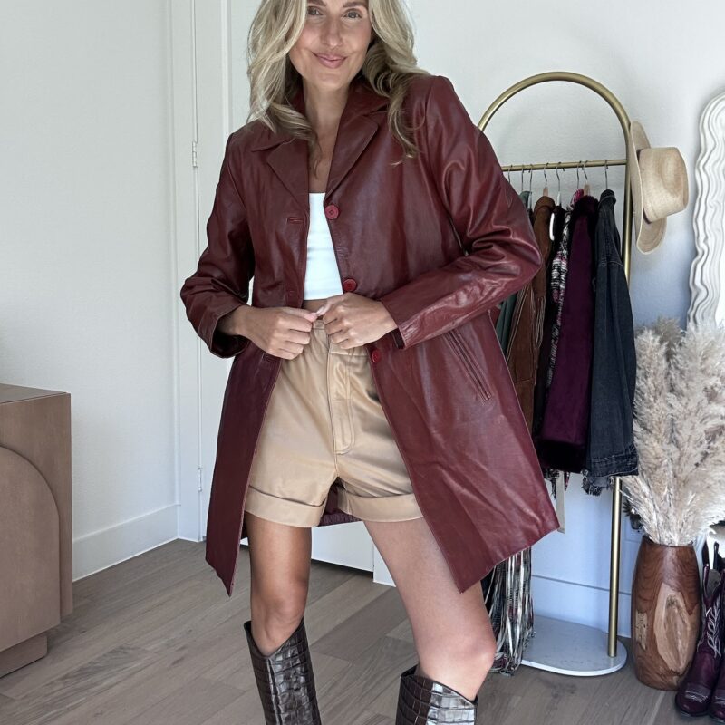 Bordeaux Babe Vintage Leather Jacket