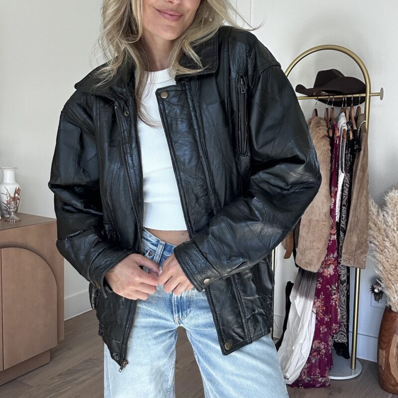 The Gigi — Vintage Leather Bomber Jacket