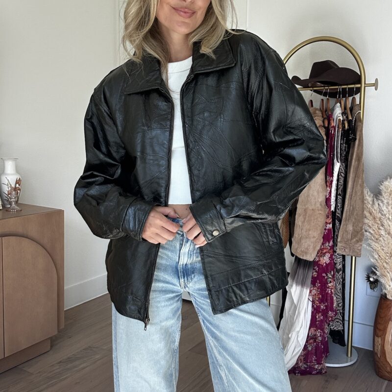 The Naomi— Vintage Leather Patchwork Jacket