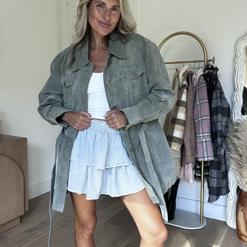 Can’t Matcha My Vibe Vintage Suede Trench Coat