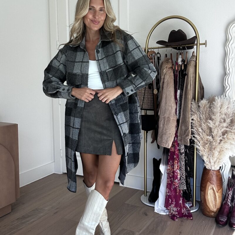 Gray Area Plaid Flannel Shacket