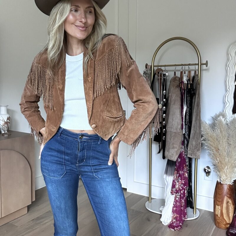Walk This Way Vintage Fringe Suede Jacket