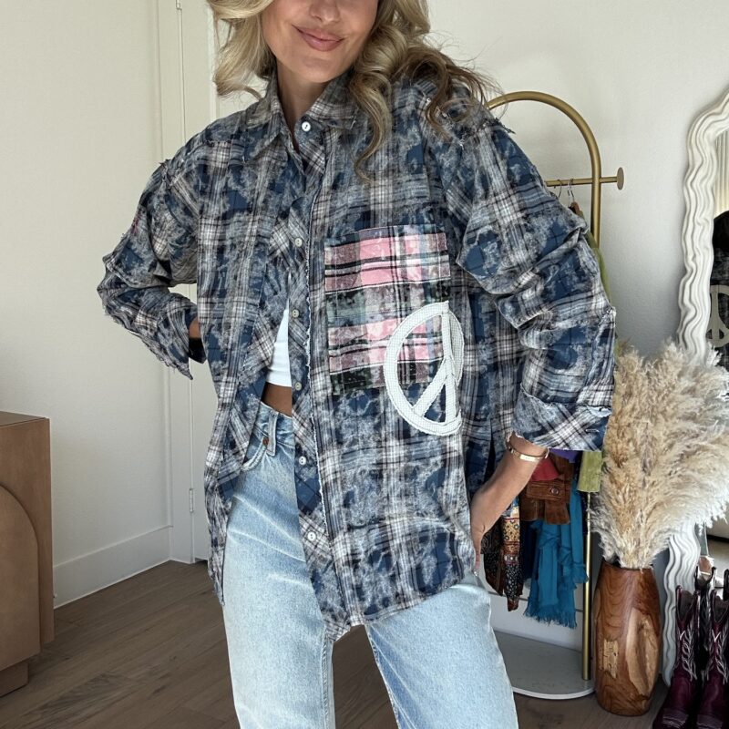 Peace of Mind Boyfriend Plaid Button-Down