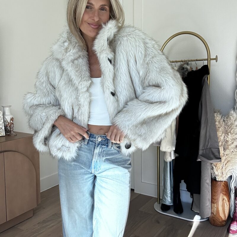 Moonlit Metro Faux Fur Coat