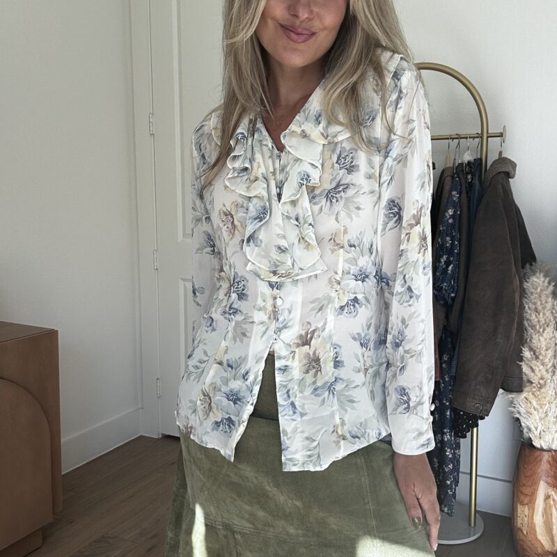 Roses in the Rearview Vintage Blouse