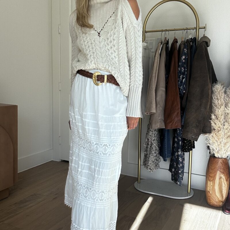 The Long Way Home Vintage Cotton Maxi Skirt