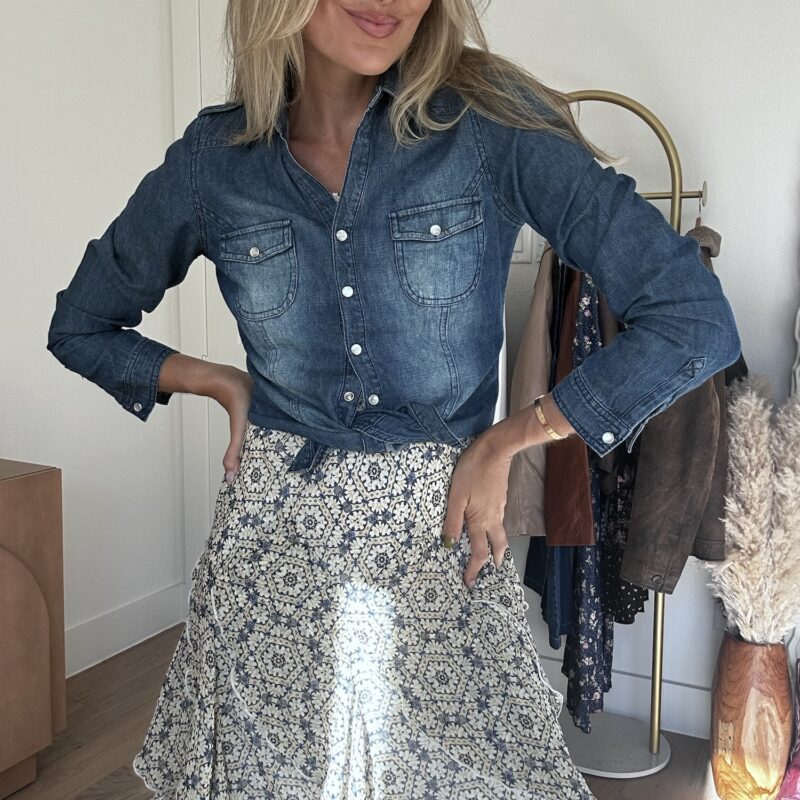 Cowgirl’s Favorite Vintage Denim Button-Down