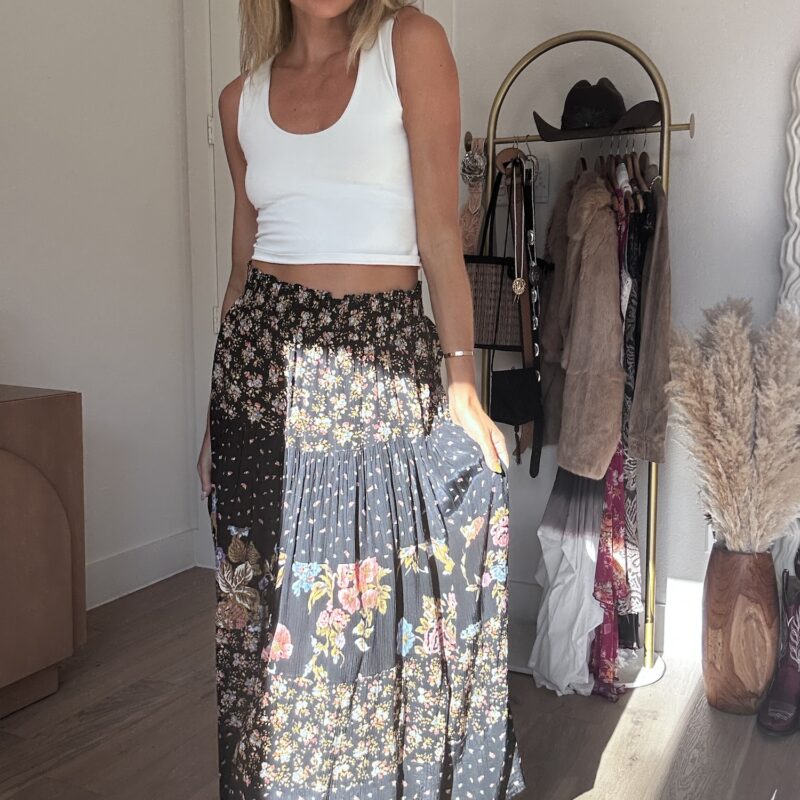 Prairie Patchwork Vintage Midi Skirt