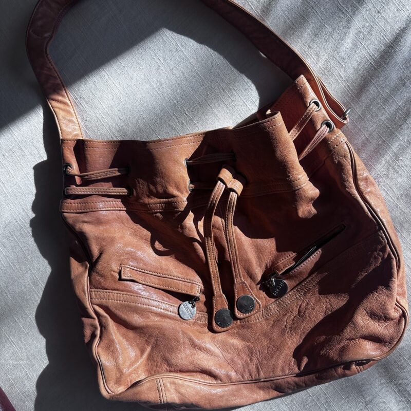 Harvest Honey Vintage Leather Shoulder Bag