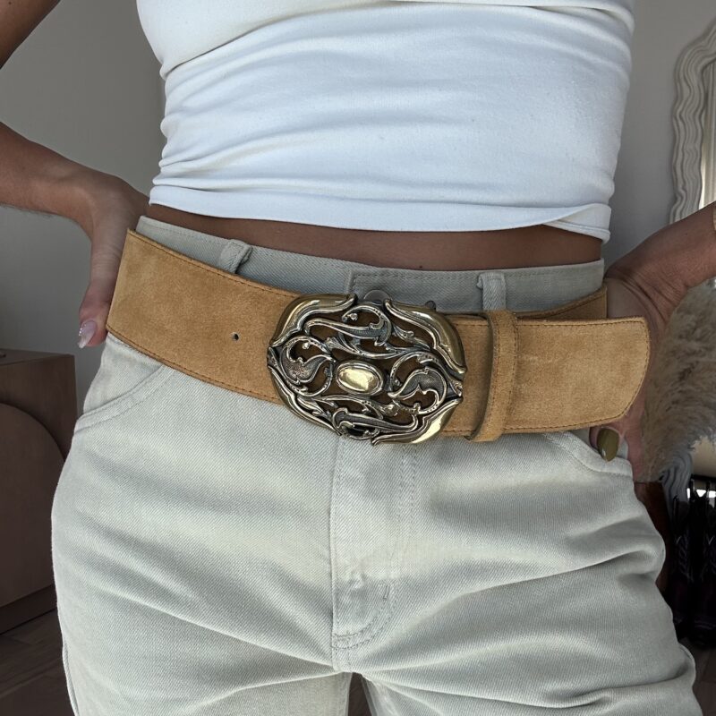 Luck of the Draw Vintage Western Suede Belt