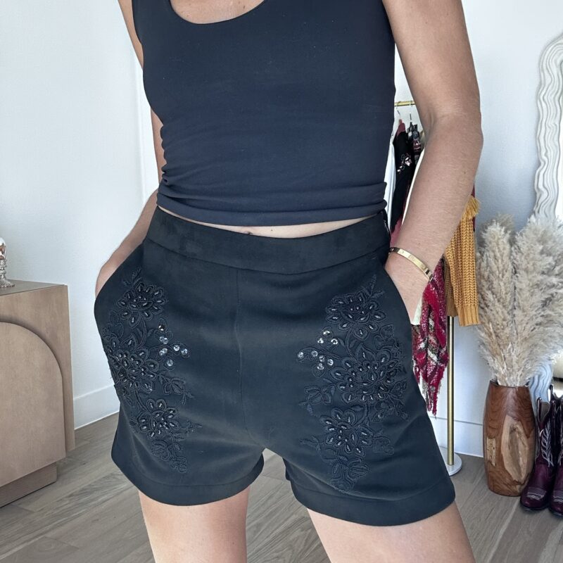 Nightfall in Nevada Vegan Suede Western Shorts