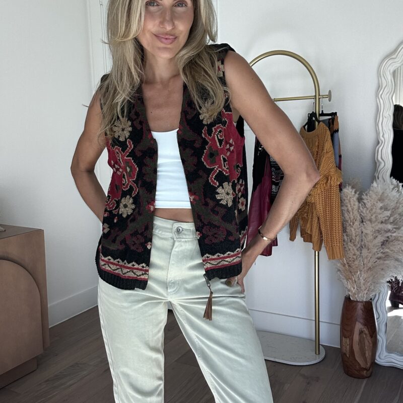 Chenille Cowboy Vintage Western Vest