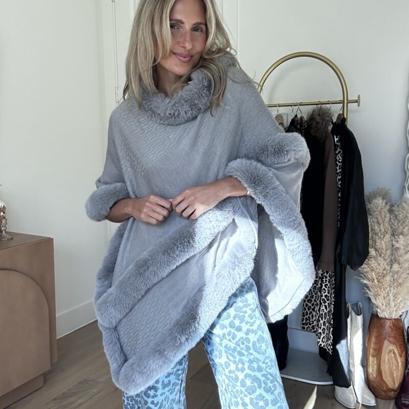 Fifty Shades of Soft Faux Fur Poncho