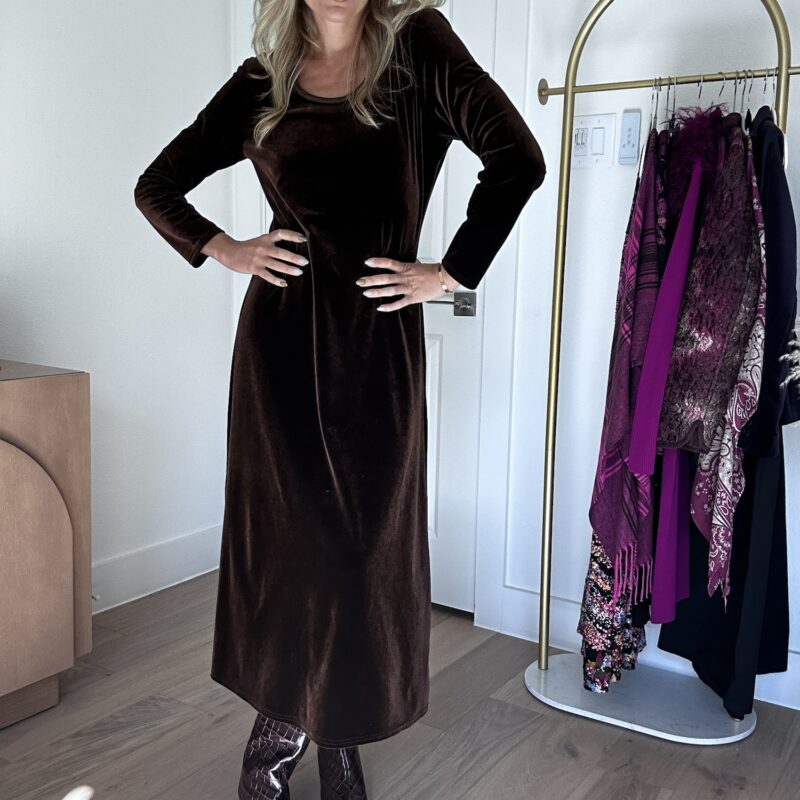 Candlelit Cocoa Vintage Midi Dress