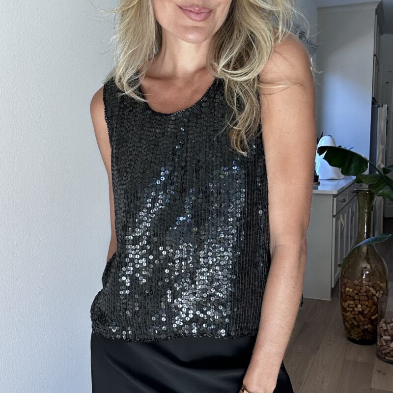 The Twilight Gleam Vintage Silk Shell Top