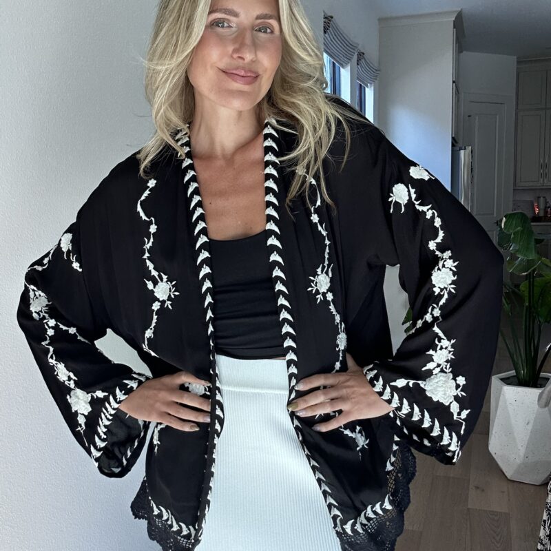 The Midnight Rose Kimono Blouse