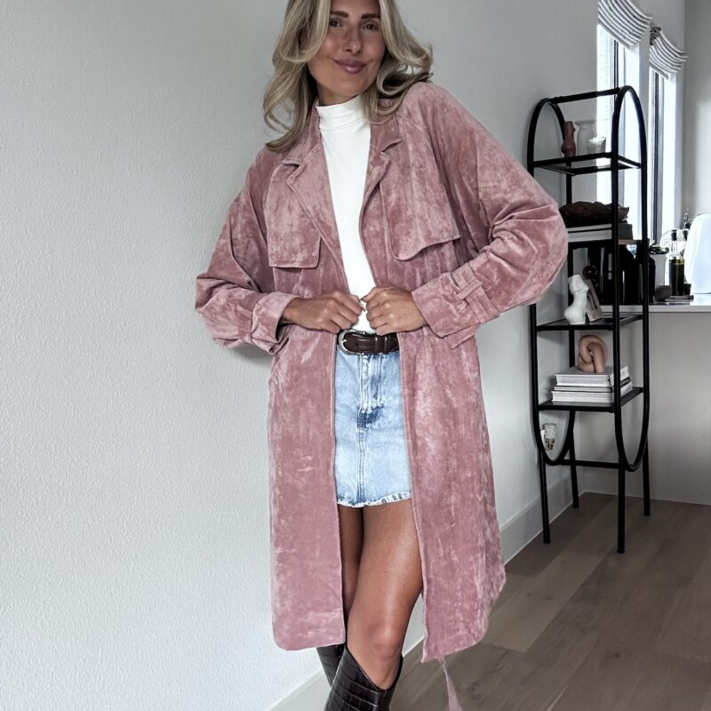 The Sweet Talker Vegan Suede Trench Coat