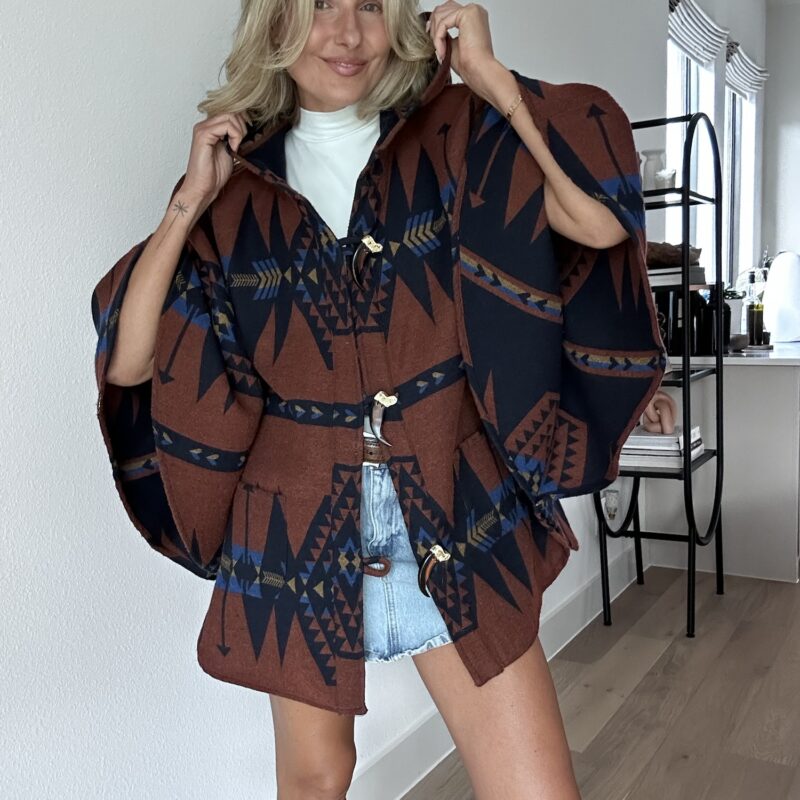 Rising Moon Wool Blend Poncho