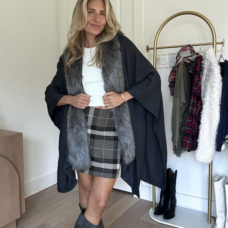 The Chalet Chic Faux-Fur Sweater Cape