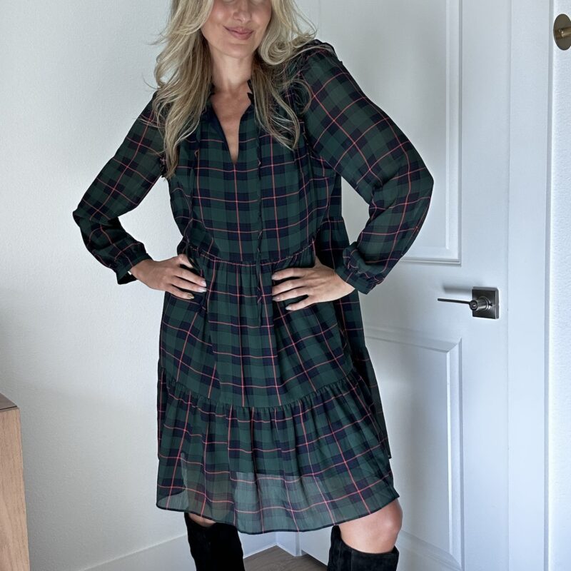 The Mistletoe Moment Plaid Dress