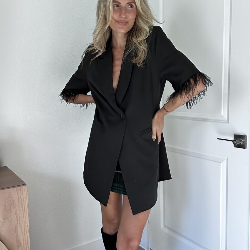 The Frosted in Feathers Longline Blazer