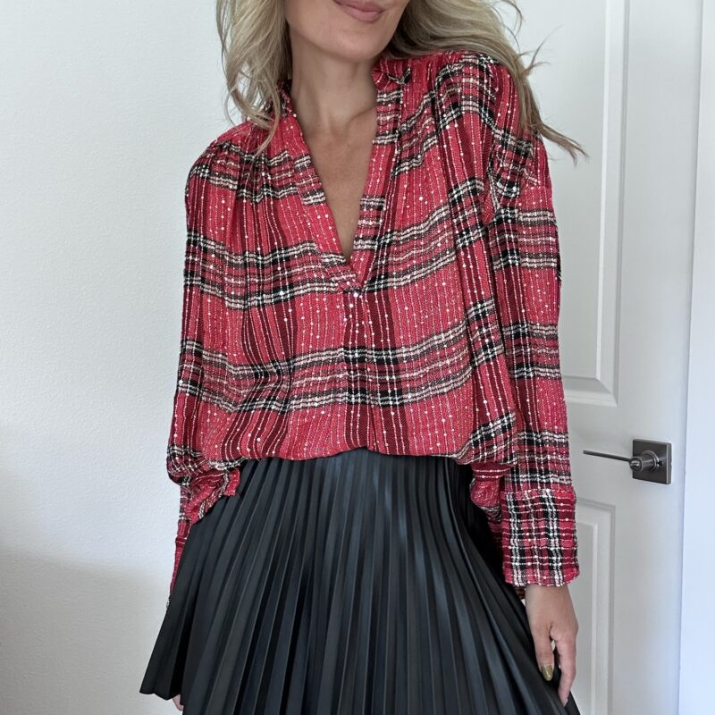 The Tinsel & Tartan Blouse by Free People