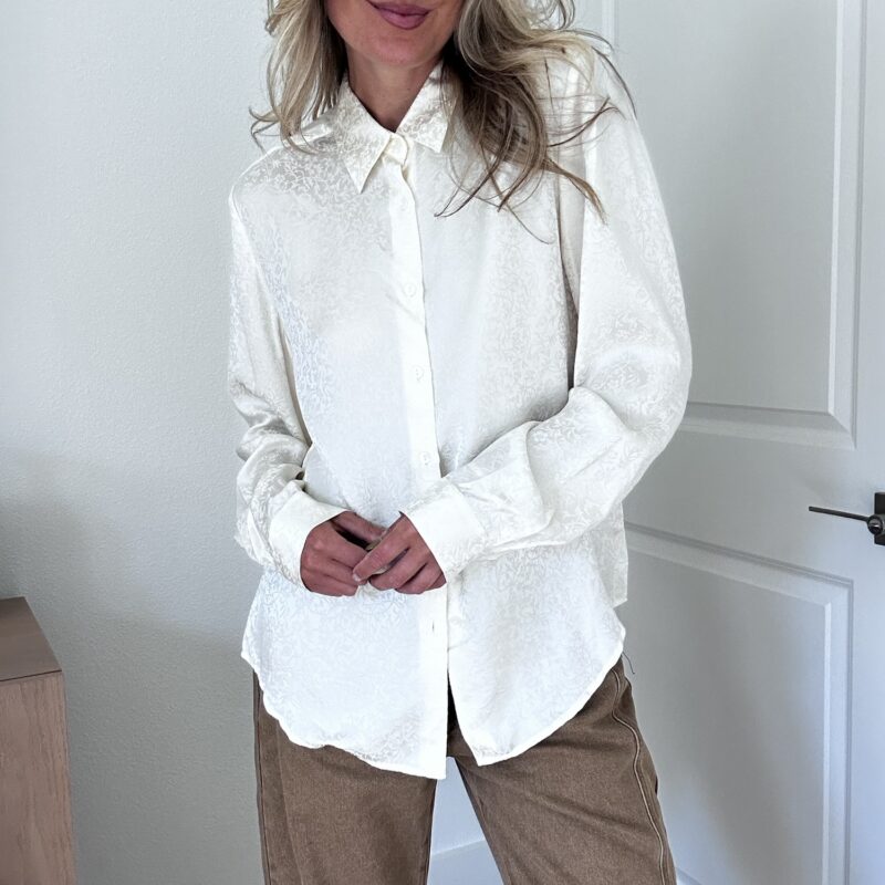 The Snow-Covered Rose Vintage Silk Blouse