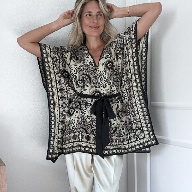 The Casablanca Goddess 100% Silk Kimono Blouse