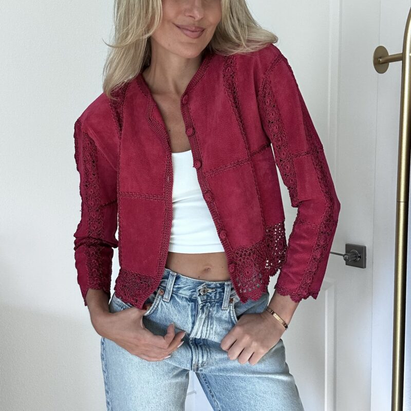 The Raspberry Rhapsody Vintage Suede Jacket