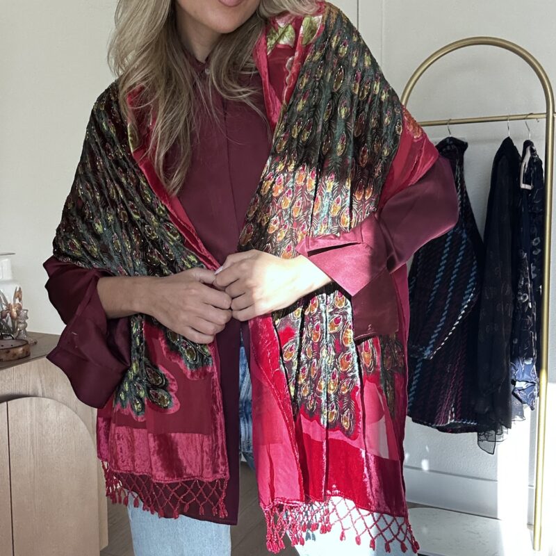 The Enchanted Evening Vintage Velvet Scarf