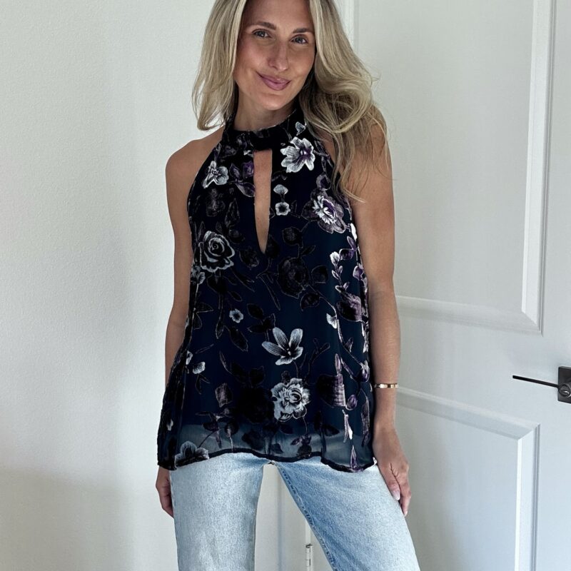 The Velvet Winter Petals Halter Blouse