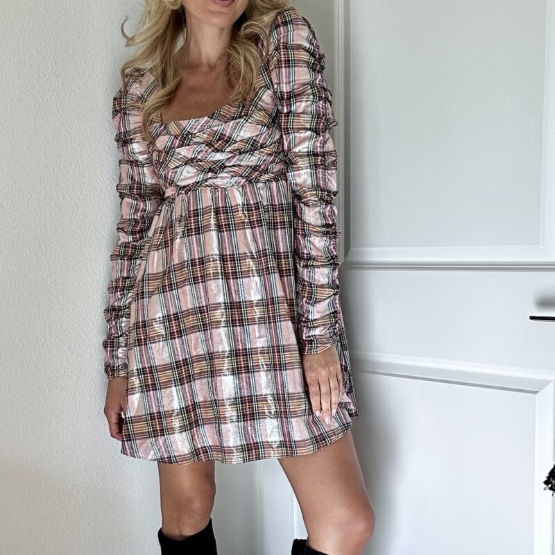 The Festive Fairytale Plaid Mini Dress