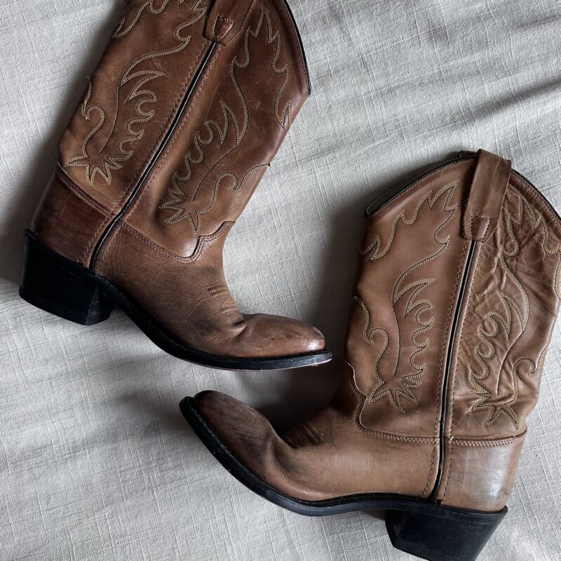 The Sandstone Trails Leather Cowboy Boots