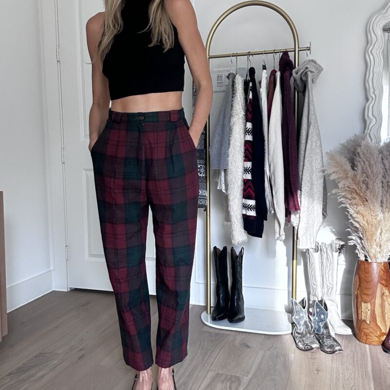 The Holiday Check-In Vintage Plaid Trouser Pants