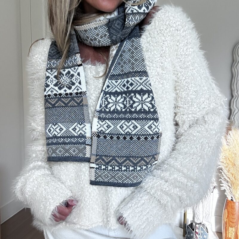 The Monochrome in the Mountains Fair Isle Scarf