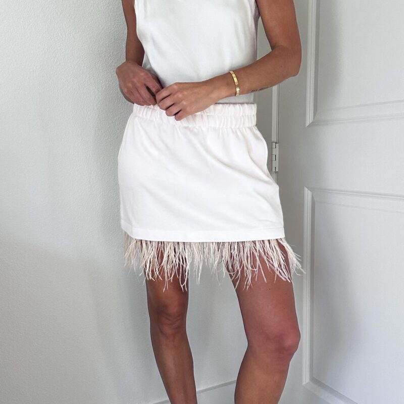 The Powder Puff Princess Feather Mini Skirt