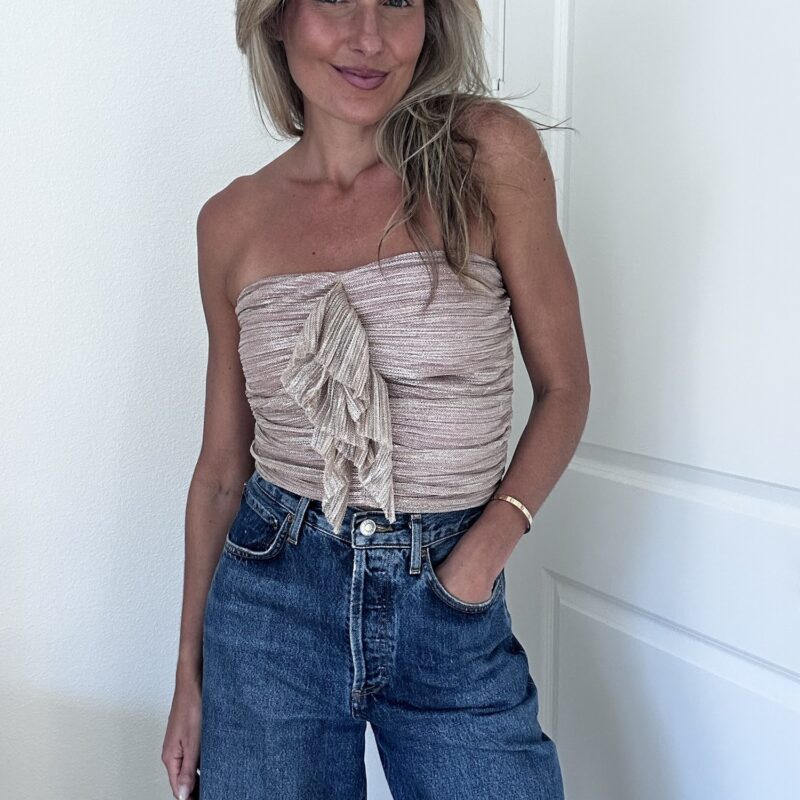 The Pink Twilight Moment Strapless Top by Anthropologie